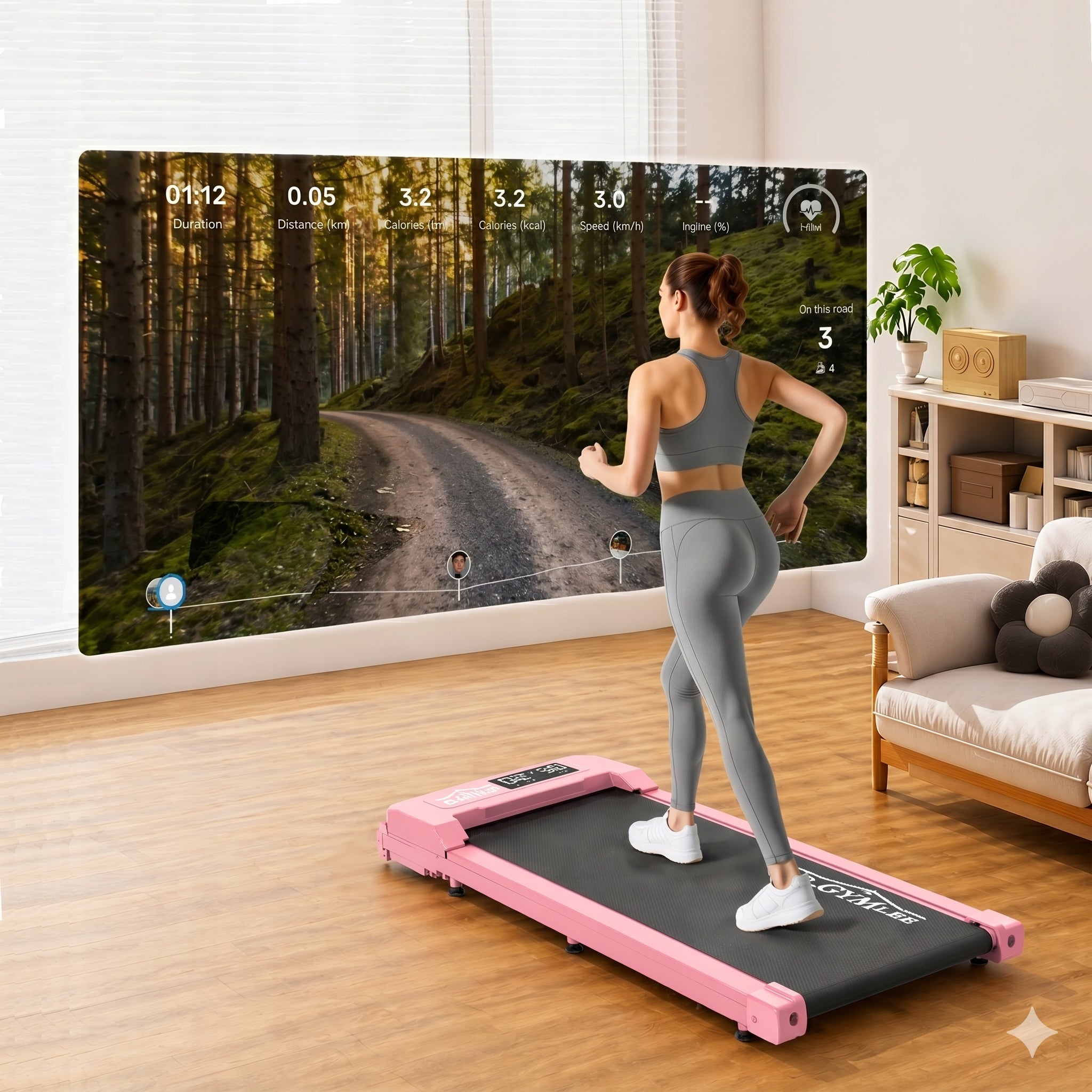 Różowa Bieżnia Pod Biurko Walking Pad Ultra Slim do 6km/h Kinomap Zwift Manufacturer code WDE19S0253