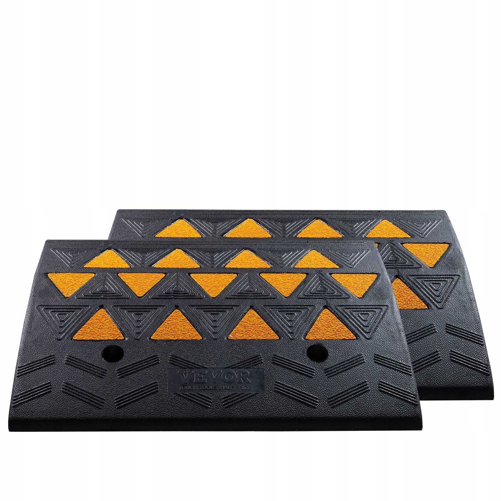 Rubber Curb Ramp 2 Pack 6" 15T Capacity for Cars Wheelchairs Bikes Brand Vevor