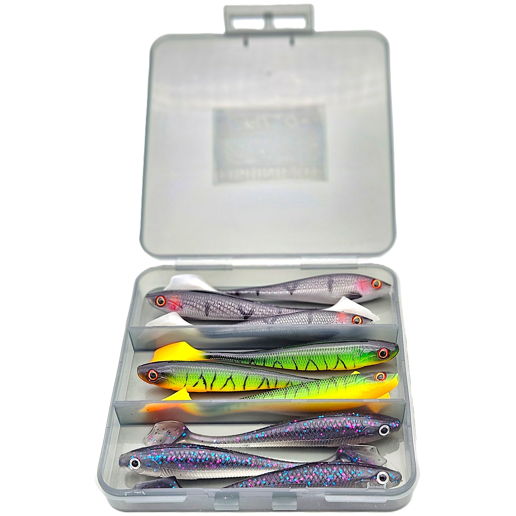 Rubber ETUSO Panther 9cm + Jig Heads 3/0 for Pike Perch Set of 12pcs Fishing method marine and surfcasting Ice spinning catfish Trolling universal