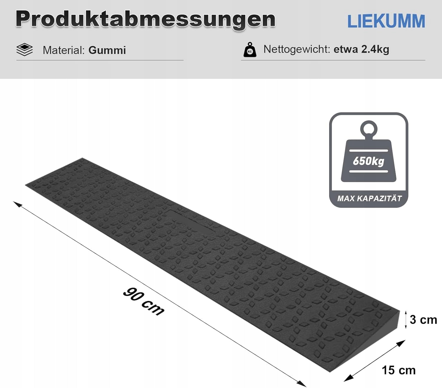 Rubber Overrun Threshold Ramp for Trucks Robot 3cm LIEKUMM Manufacturer code lirkumm