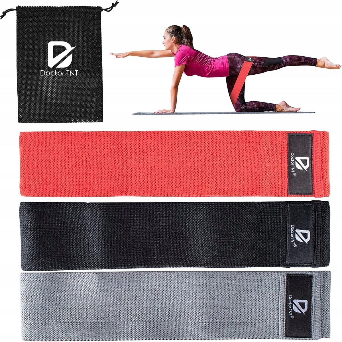 Rubber Resistance Bands for Gym Fitness Training Exercise 3 Levels