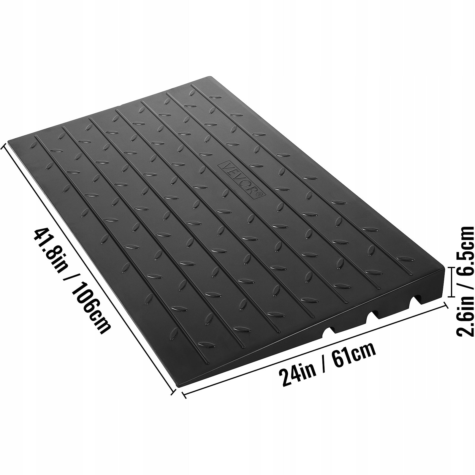 Rubber Threshold Ramp 2.6 Rise 3 Channels 2202 Lbs for Wheelchair Scooter EAN (GTIN) 840281515714