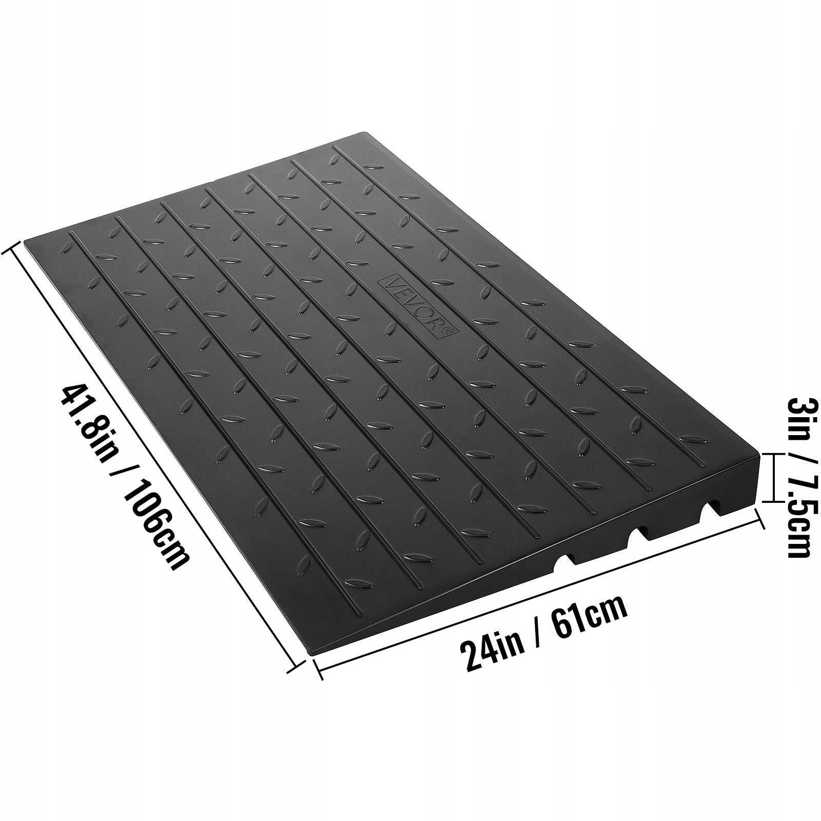 Rubber Threshold Ramp 3 Rise 3 Channels 2200Lbs for Wheelchair Scooter Brand no brand