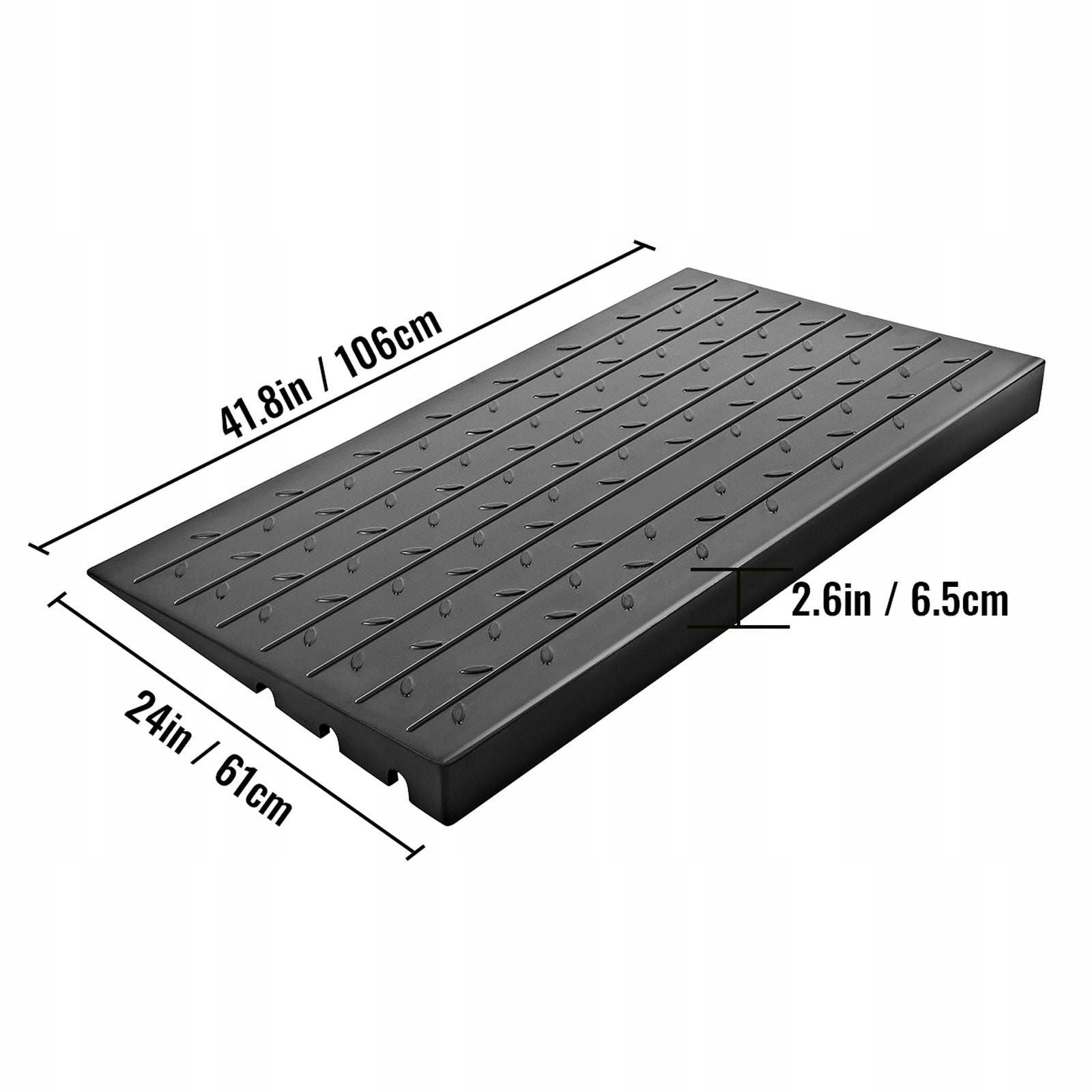 Rubber Threshold Ramp 610x1060x65MM For Wheelchairs And Scooters Manufacturer code WF24X42.5X