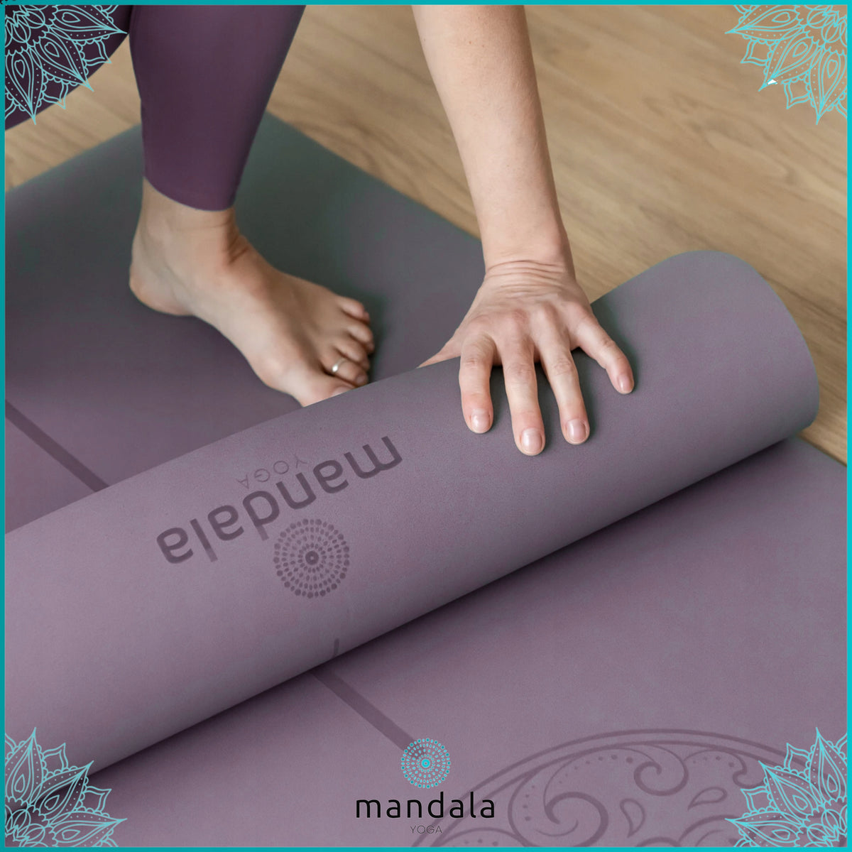 Rubber Yoga Mat Non-Slip MANDALA HAMSA FIG 4mm PREMIUM Packaging status original
