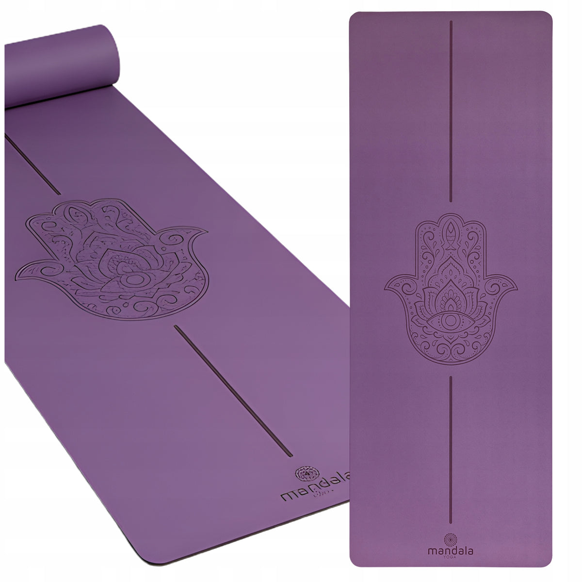 Rubber Yoga Mat Non-Slip MANDALA HAMSA LAVENDER 4mm PREMIUM