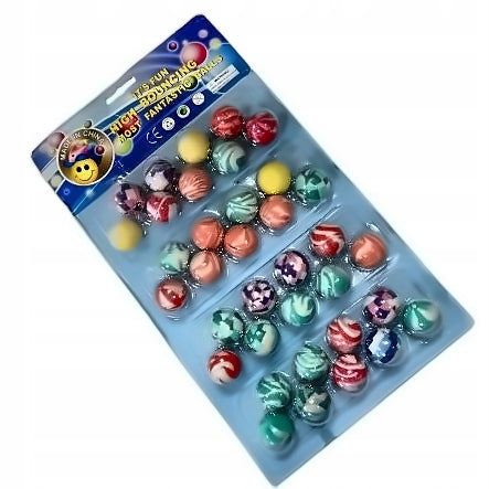 Rubber balls 36 pcs. 27 mm colorful