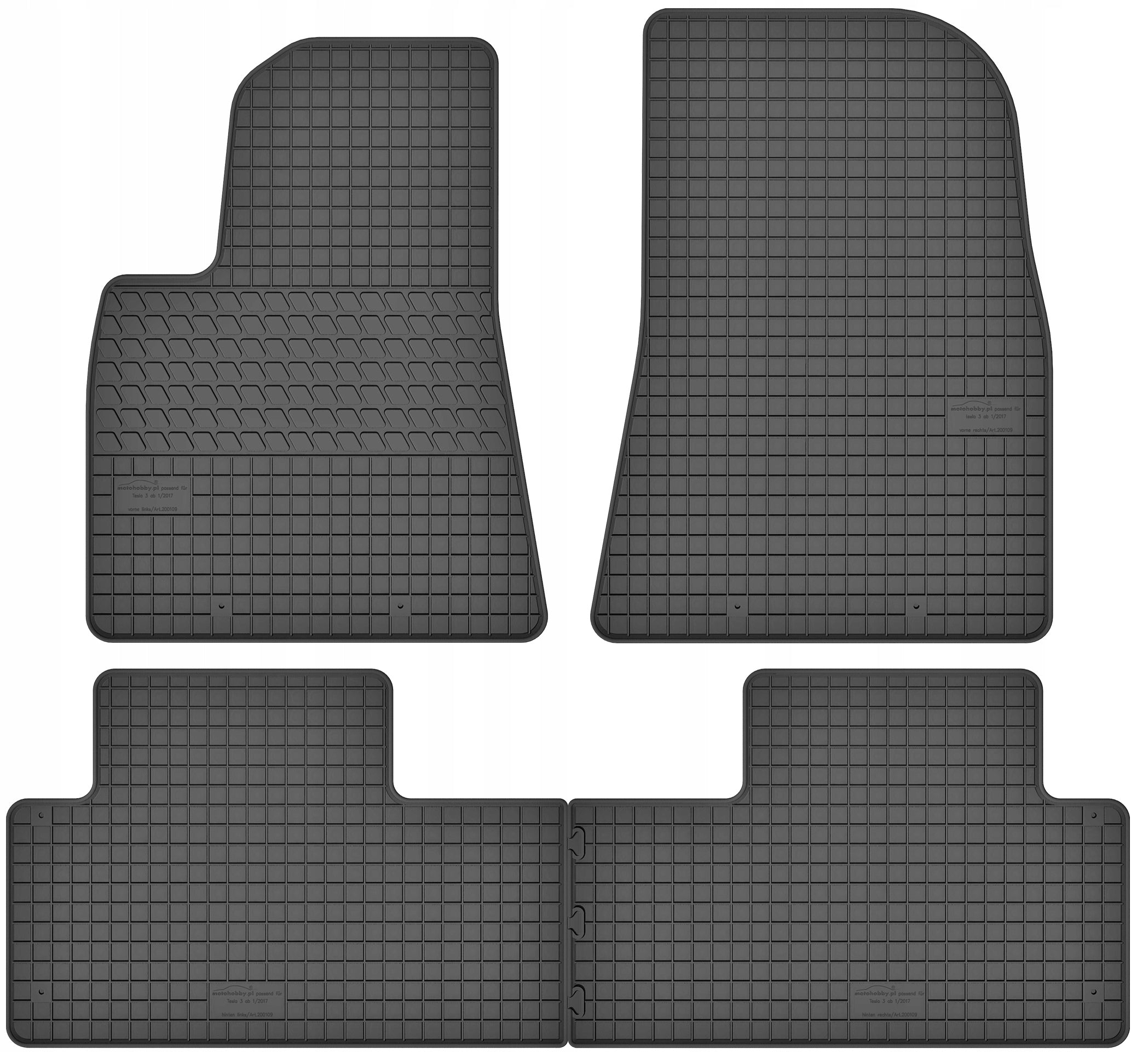 Rubber car mats dedicated to Tesla Model 3 (since 2017)