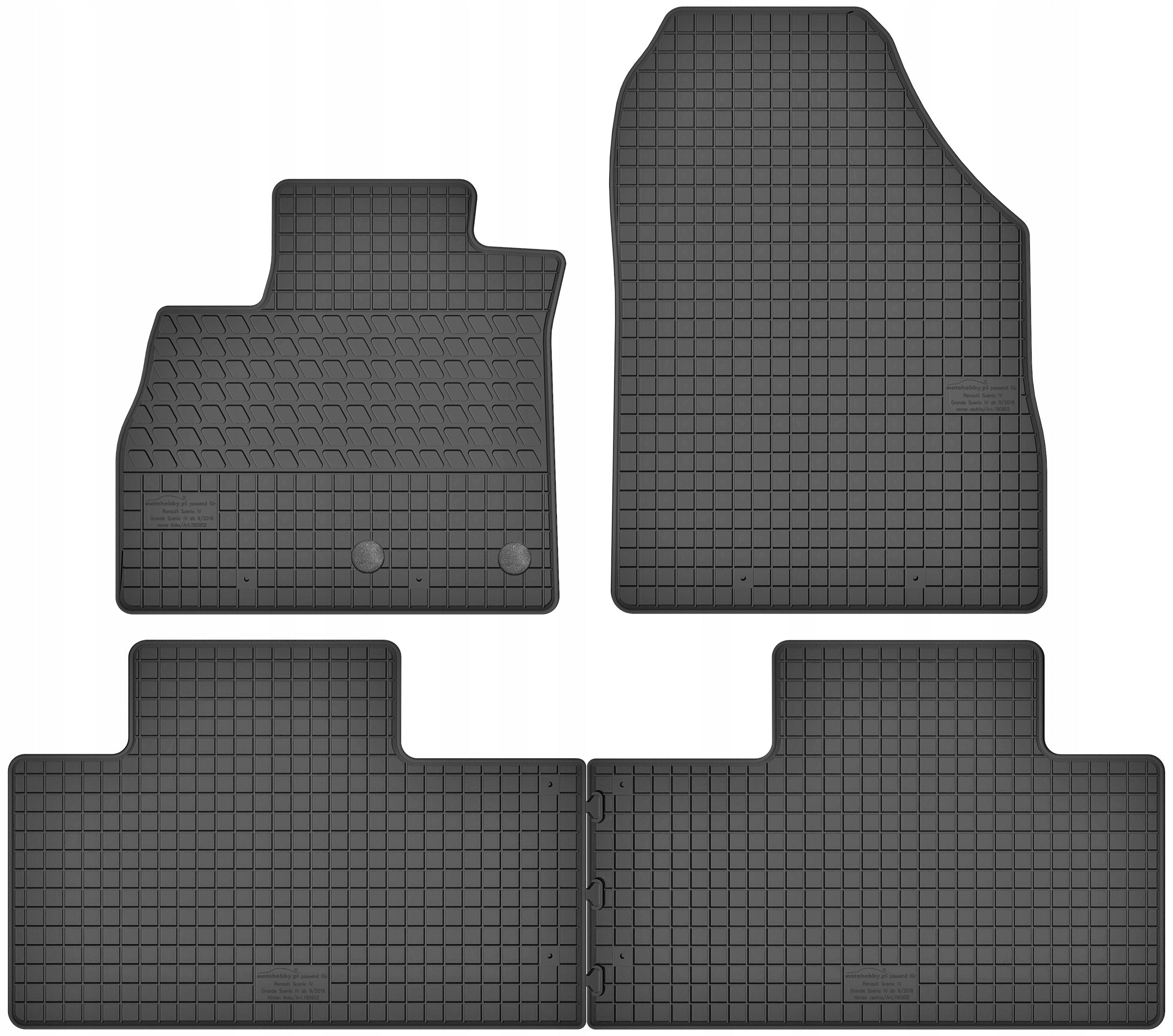 Rubber car mats for Renault Scenic IV (2016-2022)