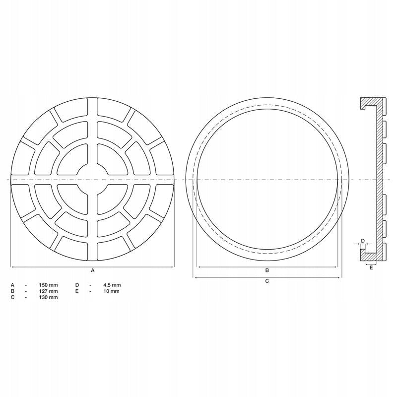 Rubber pad for lifts Ø 150 mm, BGS 7045 Manufacturer code 7045
