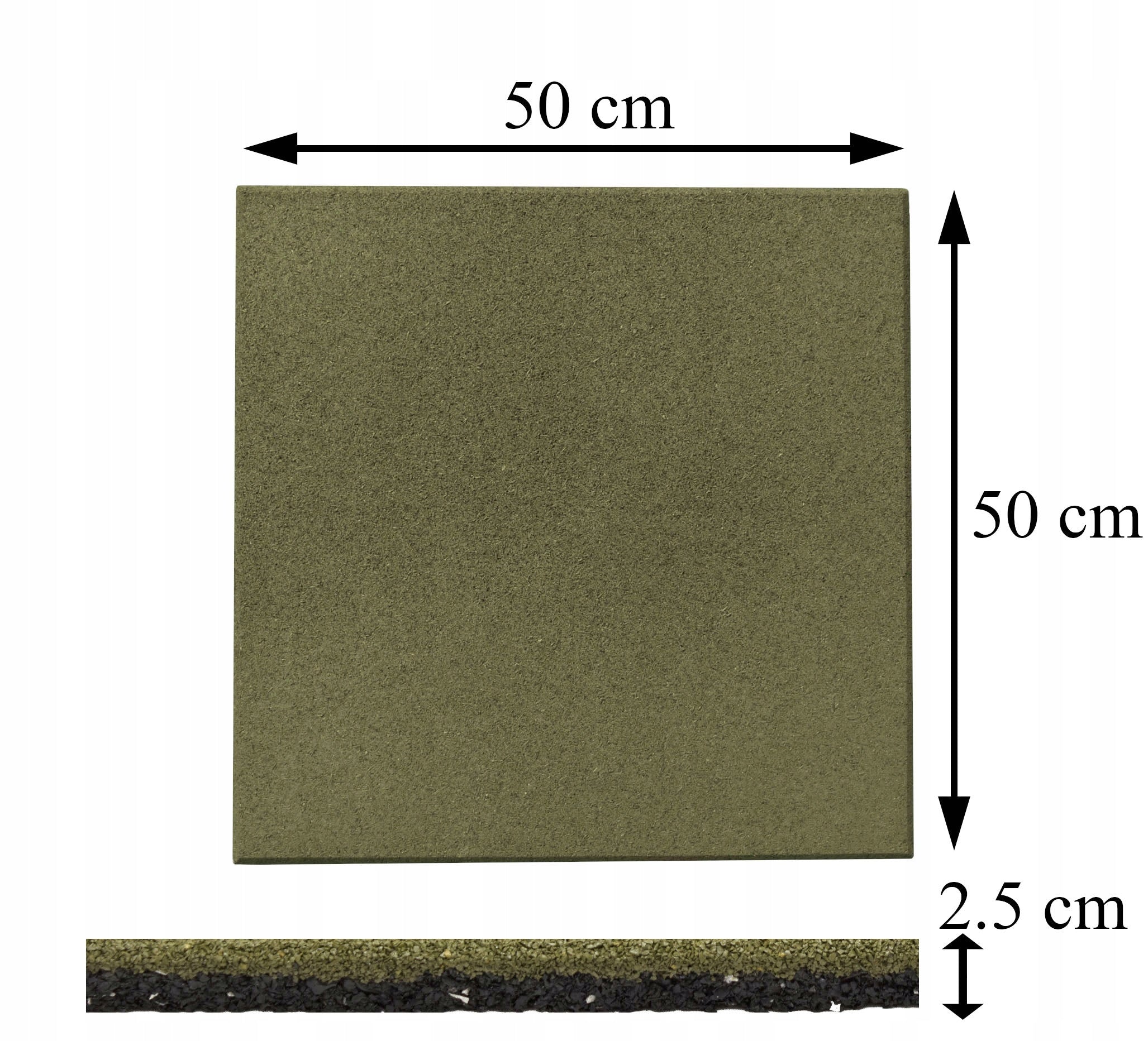 Rubber plate SBR 2,5 cm thick green Dominant material rubber