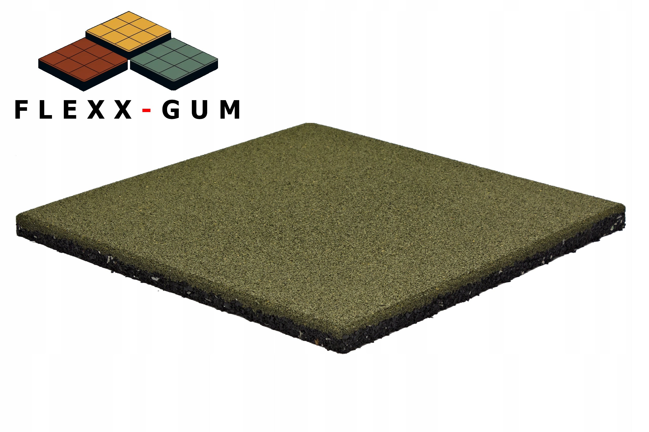 Rubber plate SBR 2,5 cm thick green Manufacturer code 500_500_25_G