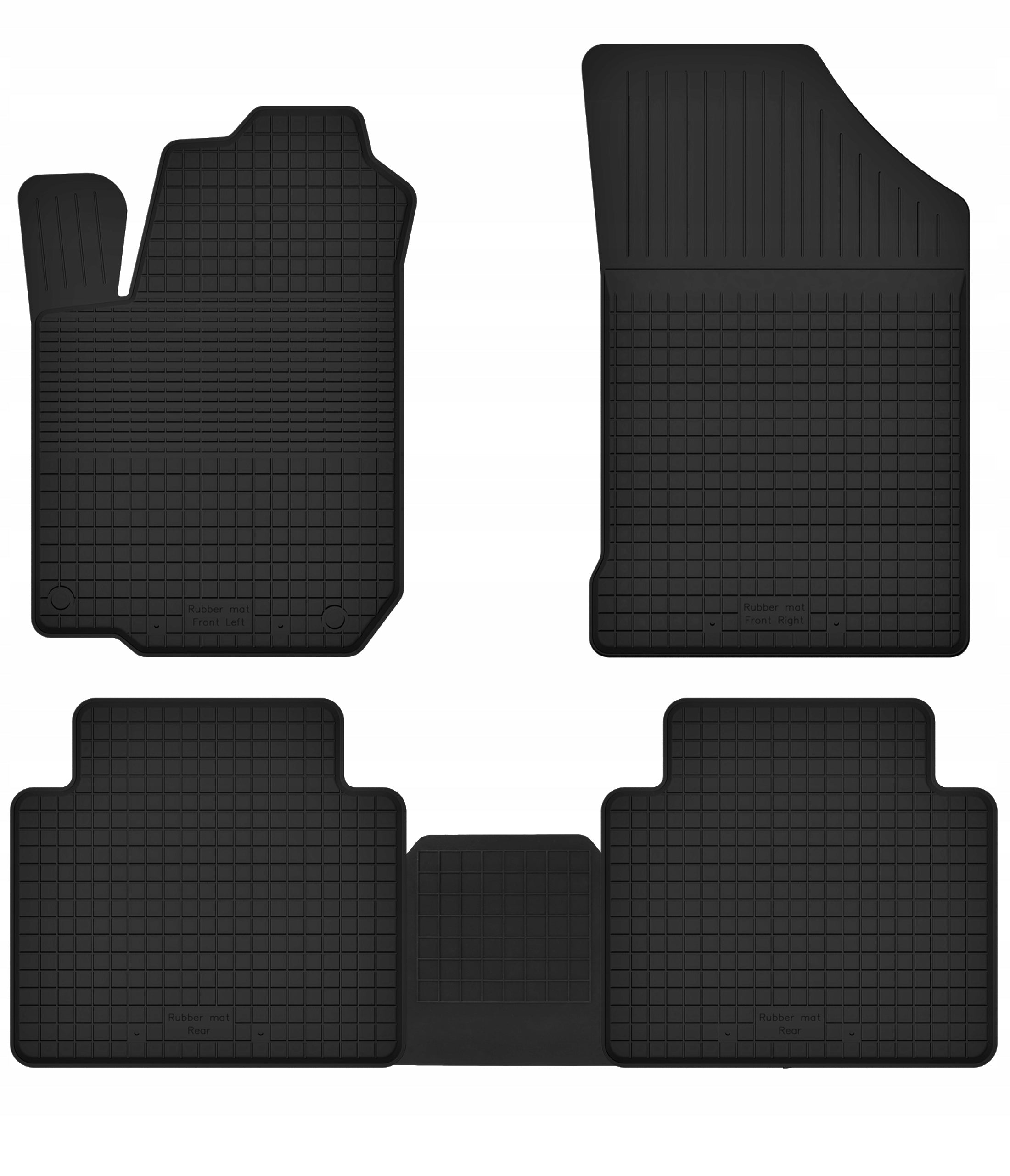 Rubber trough mats with tunnel for RENAULT Koleos I (2008-2016) + TUNNEL