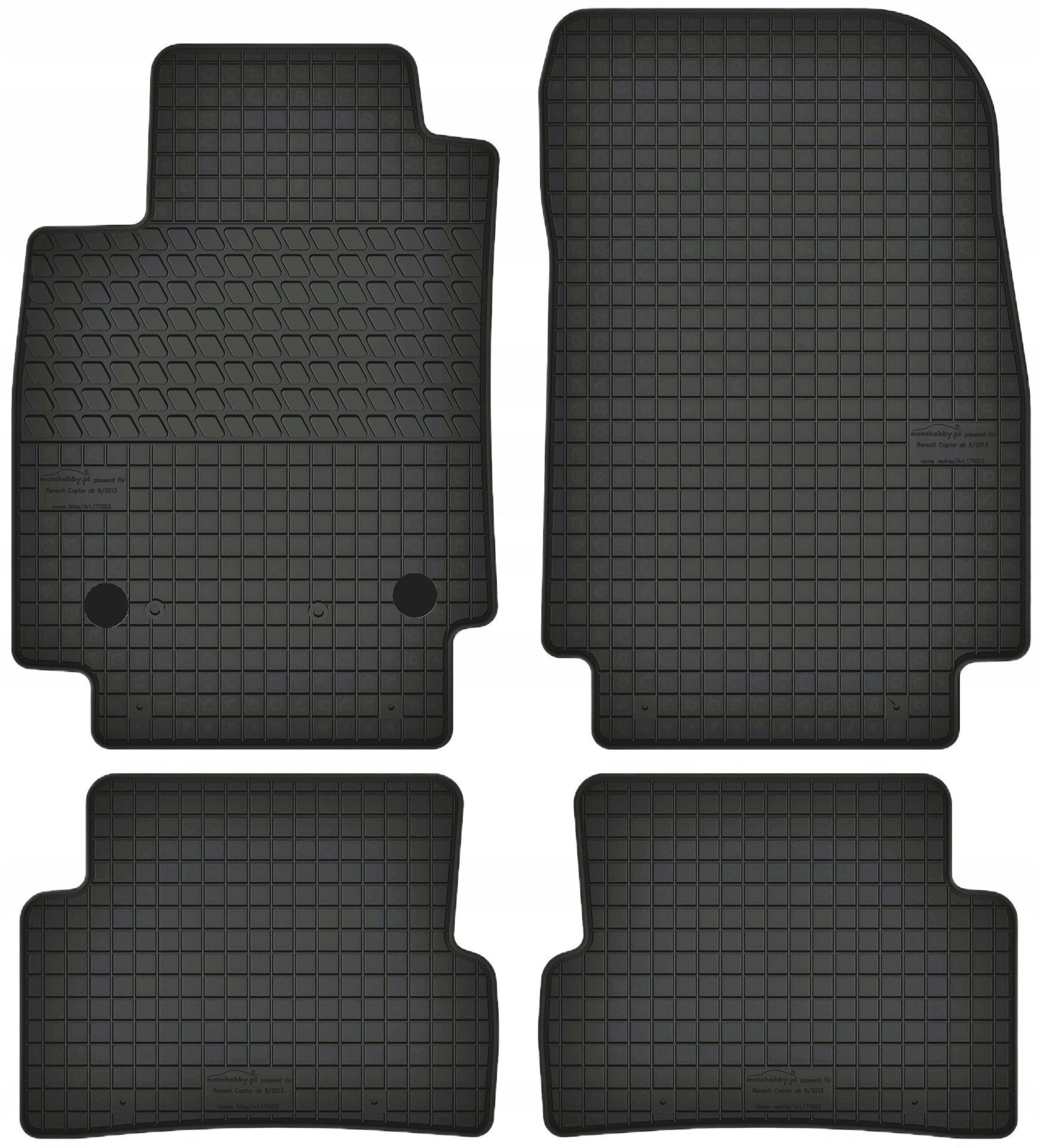 Rubber wiper mats for RENAULT CAPTUR I (2013-2019)