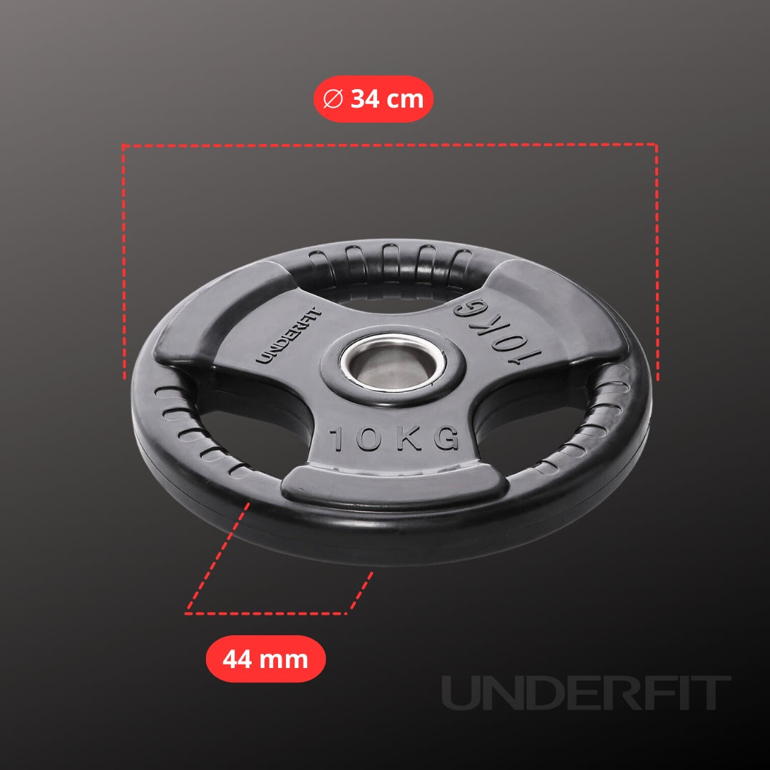 Rubberized Cast Iron Olympic Plate UNDERFIT 10 kg – Coated Load Model 10 KG