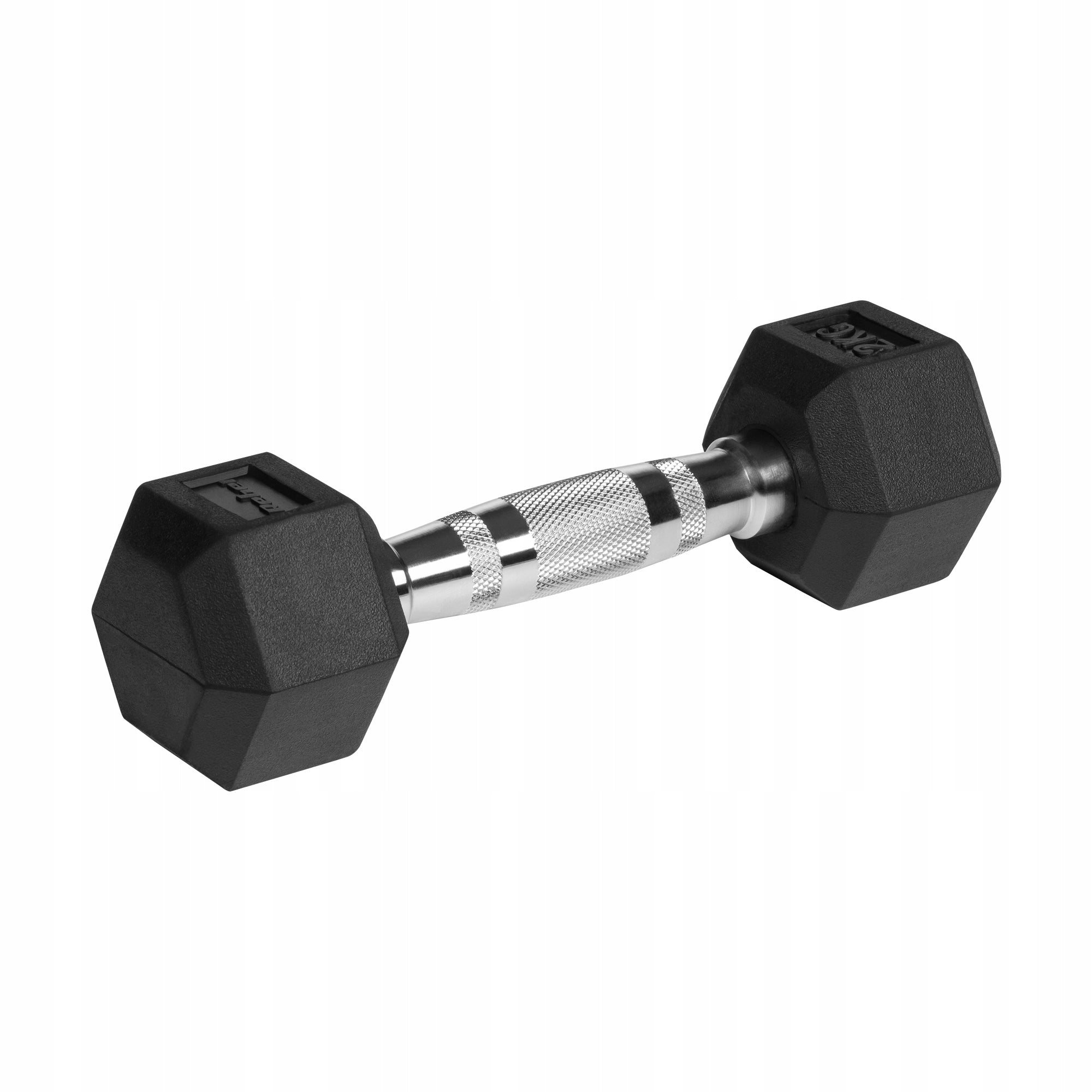 Rubberized cast iron dumbbells HEX 2x2kg Rebel hexagonal set 4kg SOLID Brand Rebel