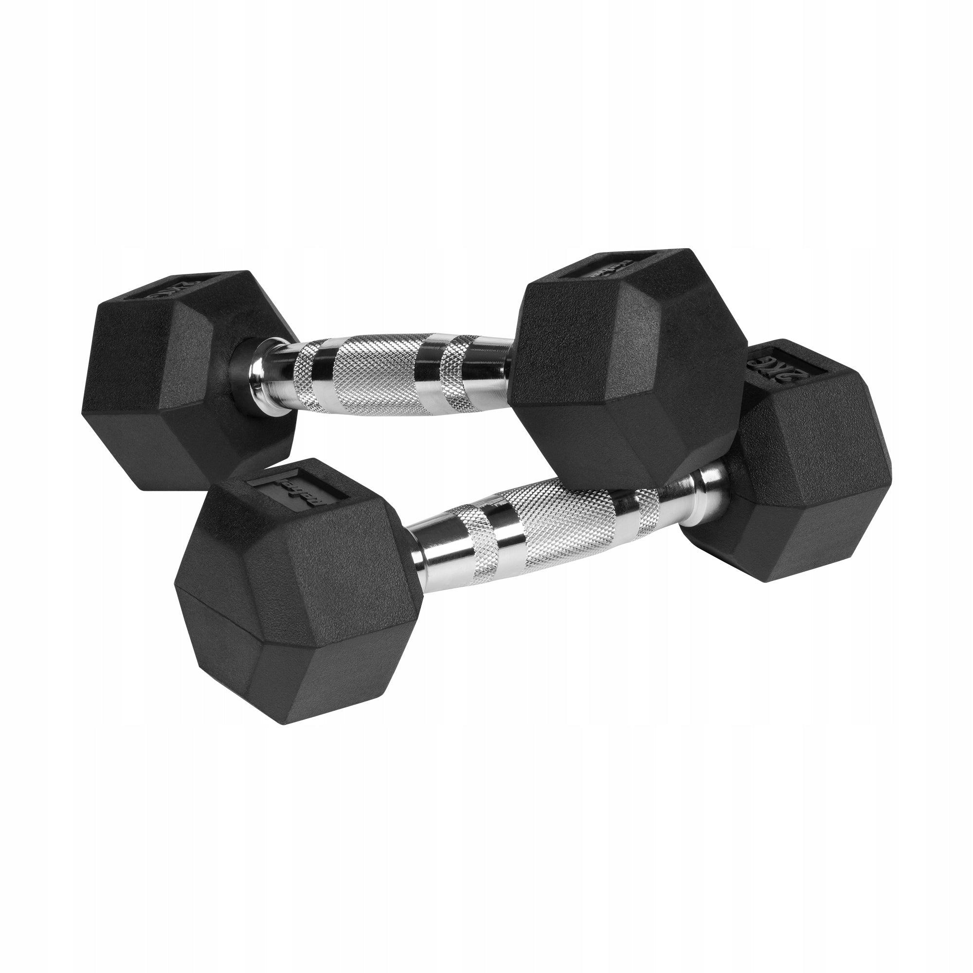Rubberized cast iron dumbbells HEX 2x2kg Rebel hexagonal set 4kg SOLID Packaging status original