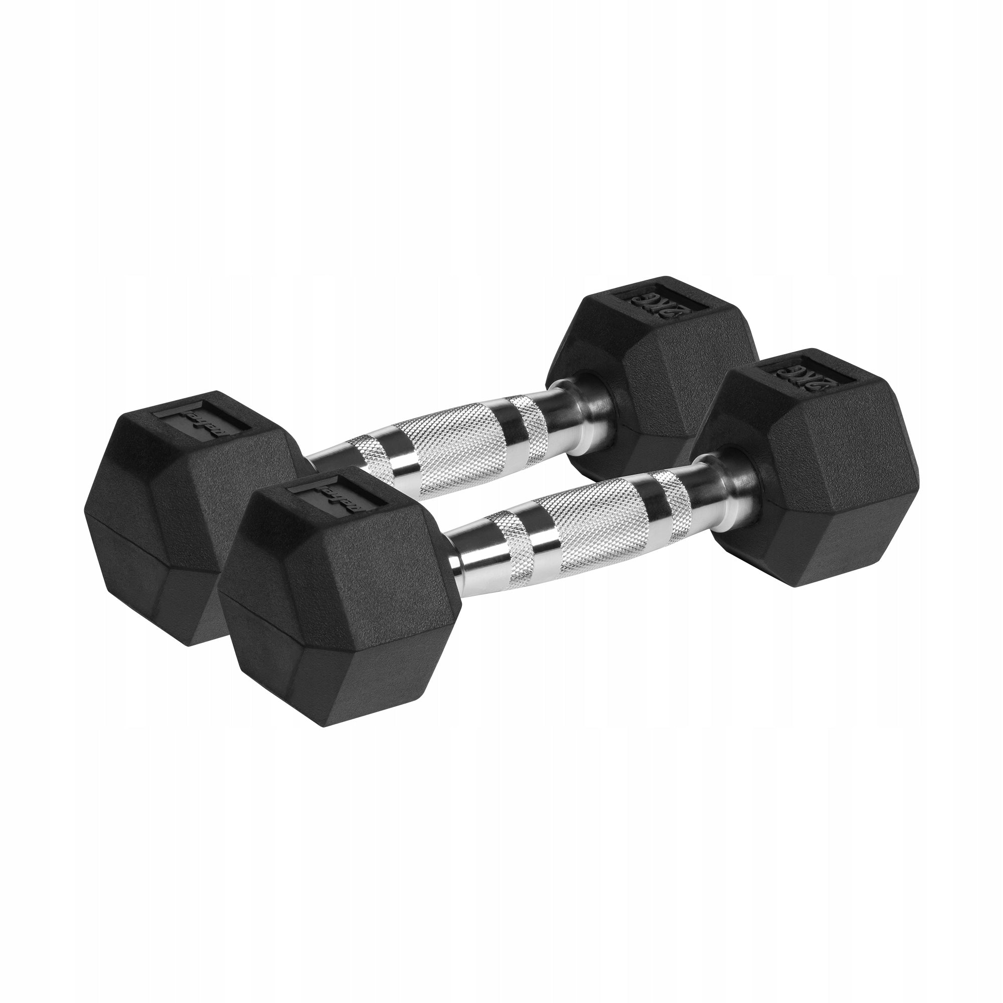 Rubberized cast iron dumbbells HEX 2x2kg Rebel hexagonal set 4kg SOLID