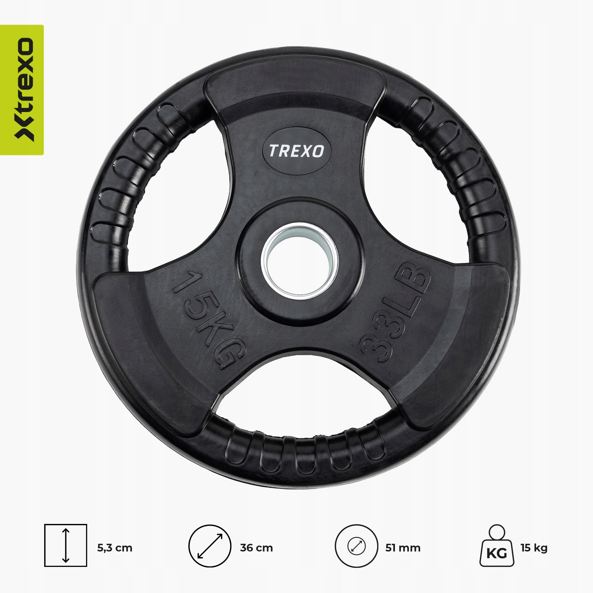 Rubberized cast iron load XTREXO black 15 kg SOLID HIGH QUALITY Brand Xtrexo