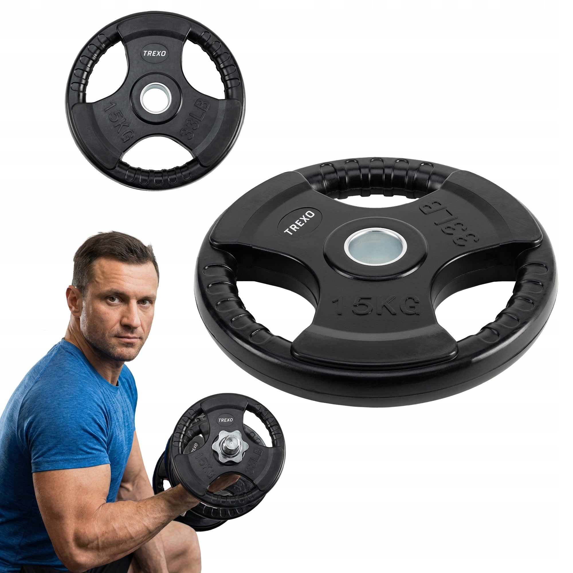 Rubberized cast iron load XTREXO black 15 kg SOLID HIGH QUALITY