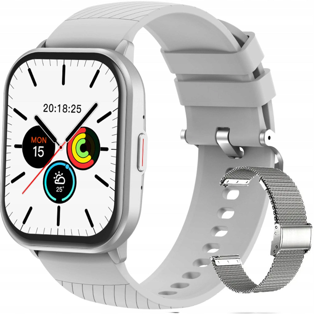 Rubicon Smartwatch - Calls, Pulse, Notifications, 2 Strips, PL Menu Color gray