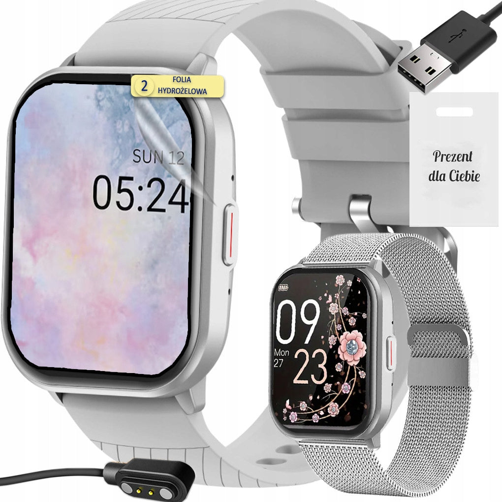 Rubicon Smartwatch - Calls, Pulse, Notifications, 2 Strips, PL Menu