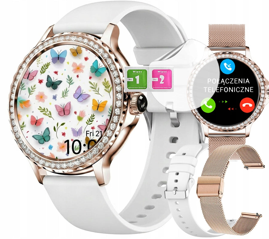 Rubicon Smartwatch Rose Gold AMOLED Bluetooth Call, Communion