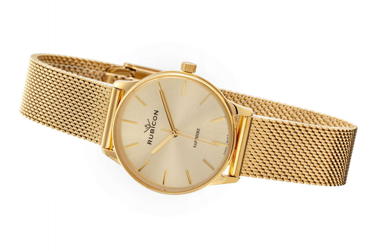 Rubicon women's watch on bracelet RNBE35 gold/gold index with box Brand Rubicon