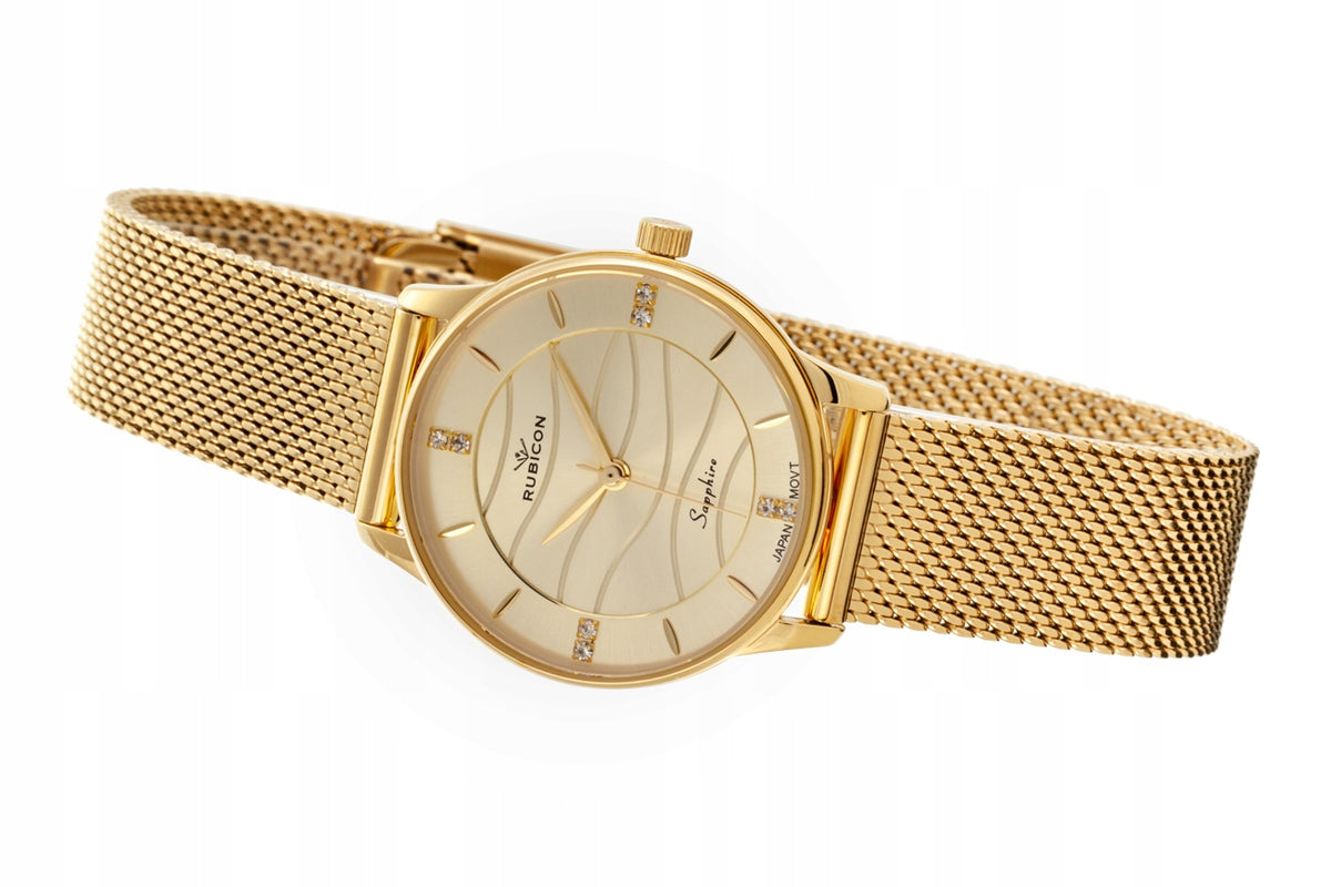 Rubicon women's watch on bracelet RNBE35 gold/gold with box Brand Rubicon