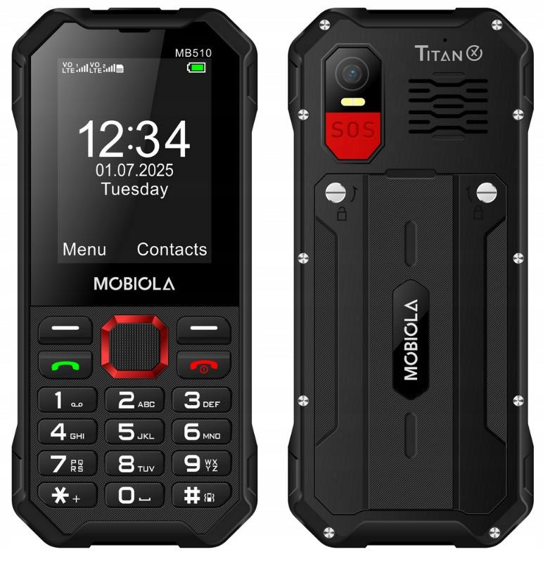 Rugged Mobile Phone Mobiola MB510 TitanX 48 MB/128 MB 4G black