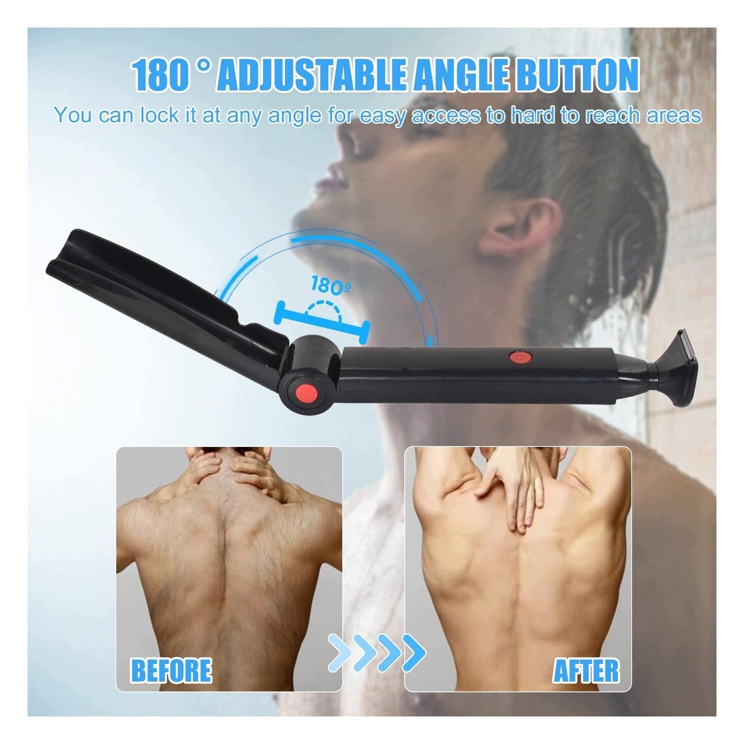 Rugscheerapparaat - ergonomic - USB - for men's care Model Elektrische Rugscheerapparaat voor Mannen met Vouw