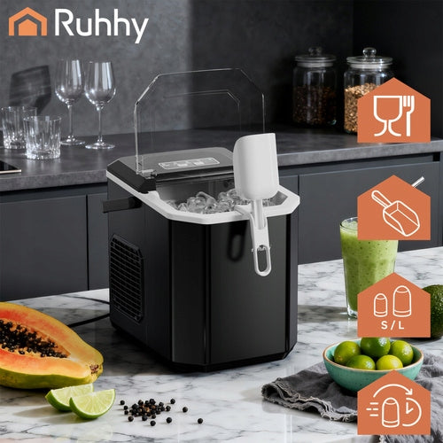 Ruhhy Ice Maker 1.2L Efficient Ice Cube Making Machine 12kg Packaging status original