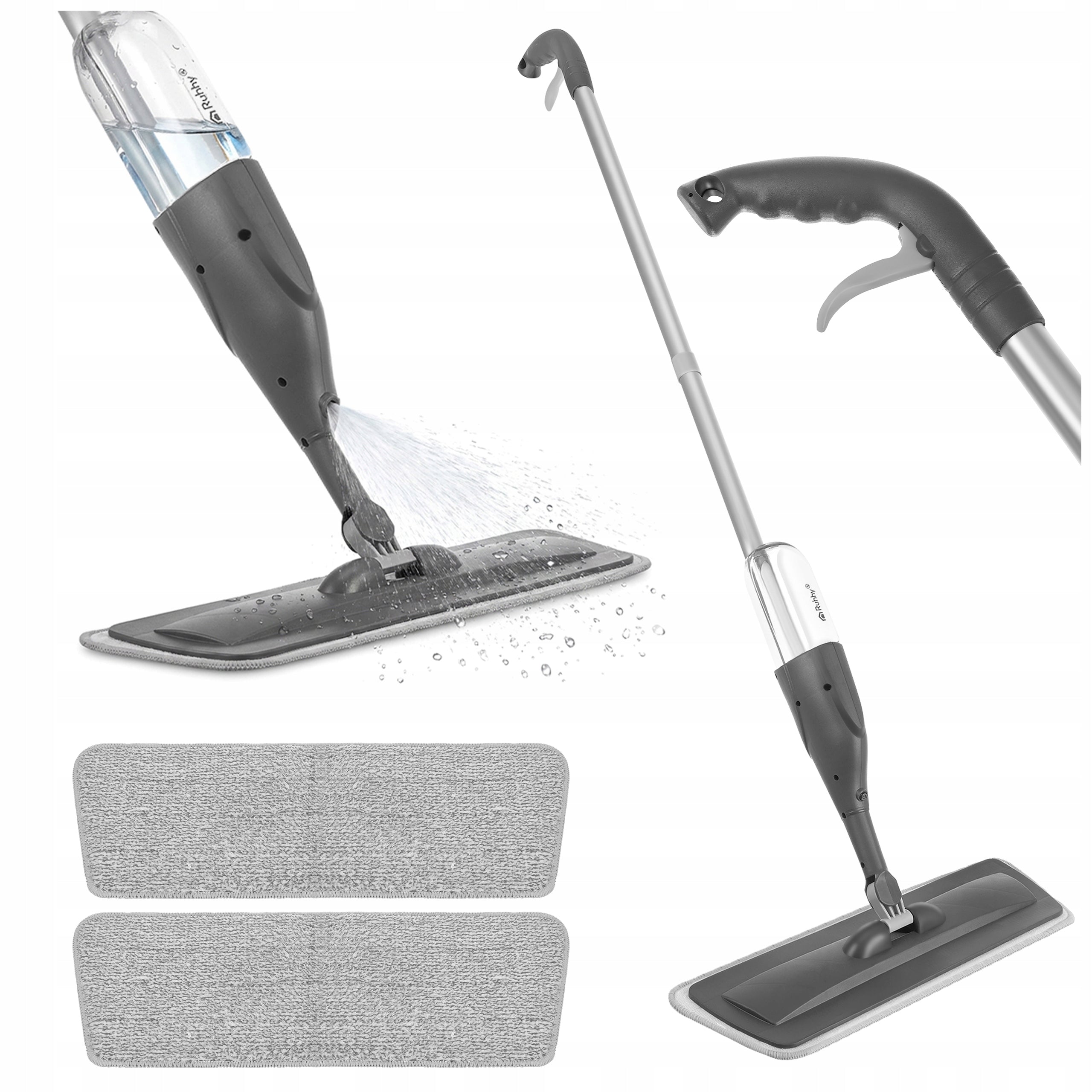 Ruhhy flat mop with sprayer 300 ml with 3 pads