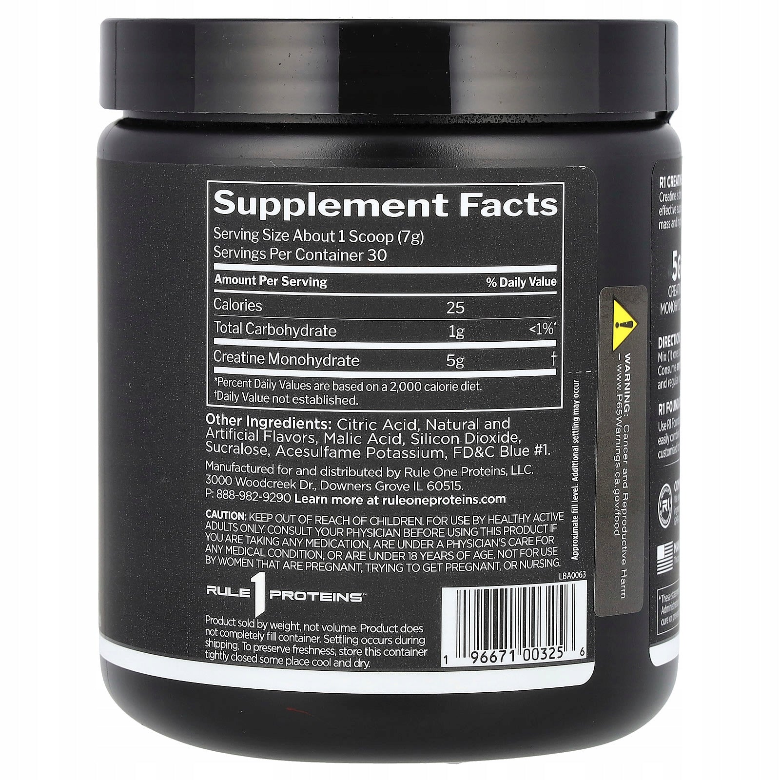 Rule One Creatine Monohydrate Pure Powder 210g Manufacturer code RUL-00325