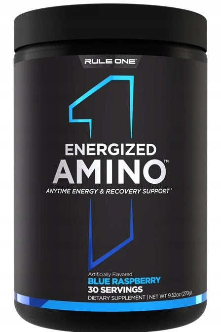 Rule One Energized Amino Blue Raspberry 270g BCAA Amino Acids Caffeine