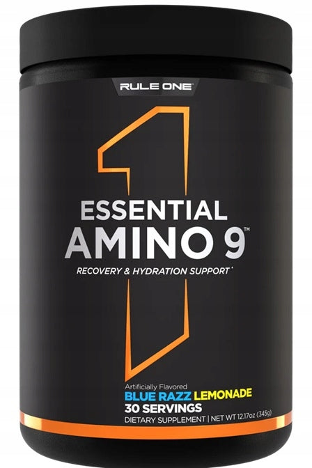 Rule One Essential Amino 9 Blue Razz Lemonade 345g EAA BCAA Amino Acids Blue