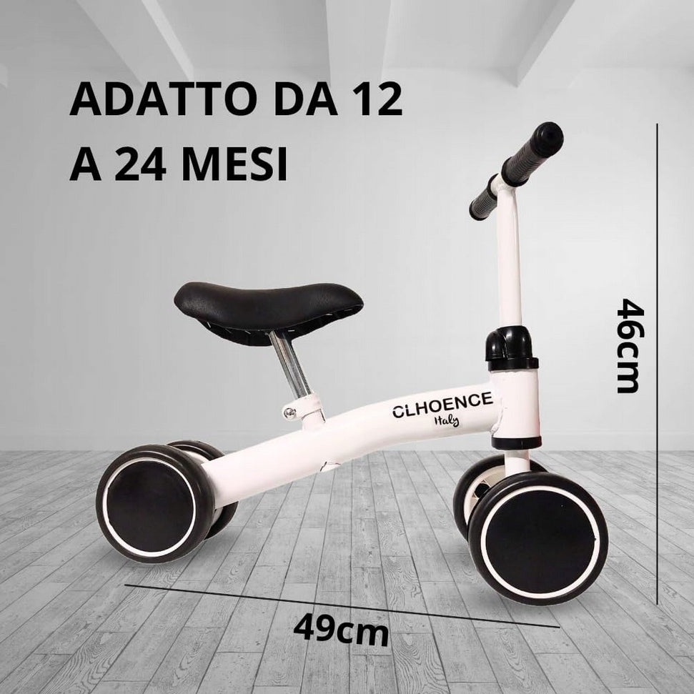 Running Bike Without Pedals Children 1-2 Years Italian CLHOENCE Ride-On Bike Color white