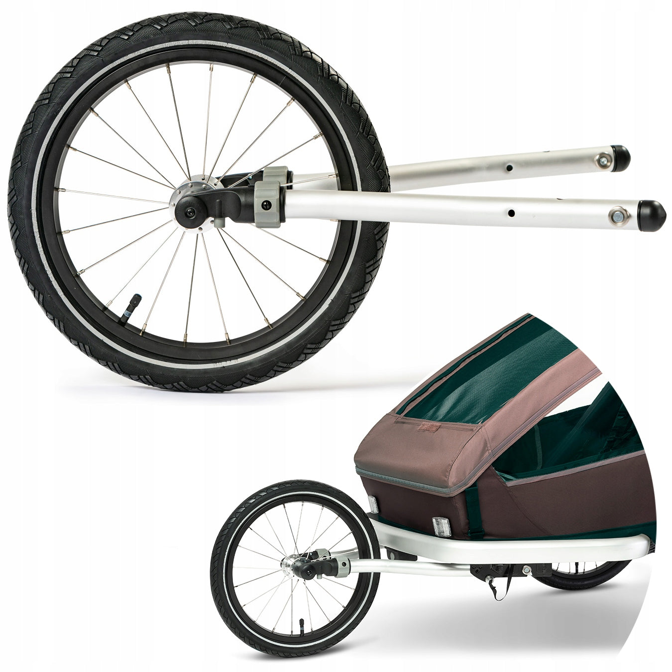 Running set for two-seater trailer Jogging Kit Croozer Keeke Vaaya 2