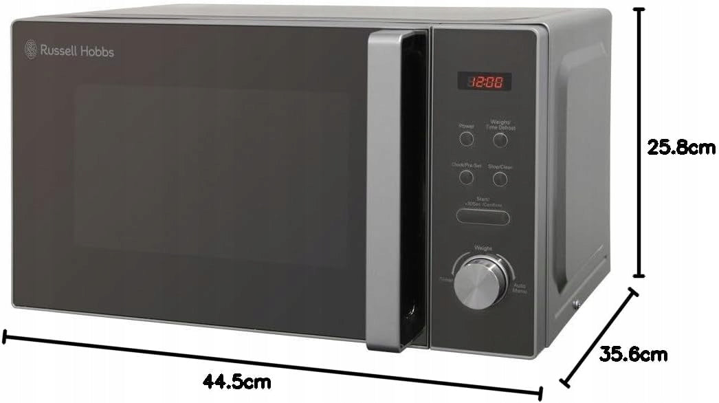 Russell Hobbs RHM2076S Microwave Oven 800W 20L Silver Compact Packaging status original
