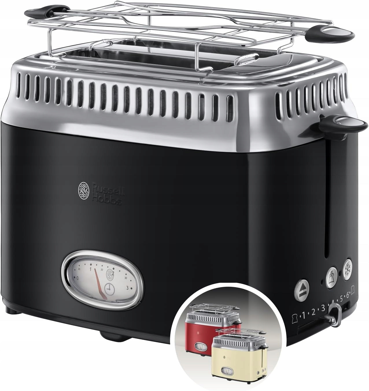 Russell Hobbs Retro Toaster 21681-56 Fast Toasting 1300W Countdown