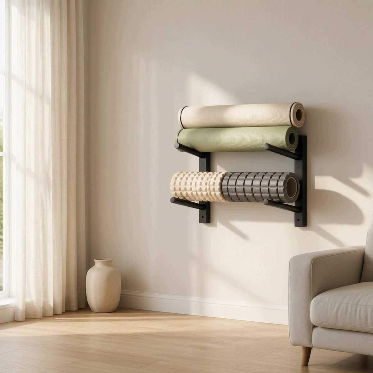 Rust Resistant Gym Storage Rack Space Saving Wall Mounted Brand no brand