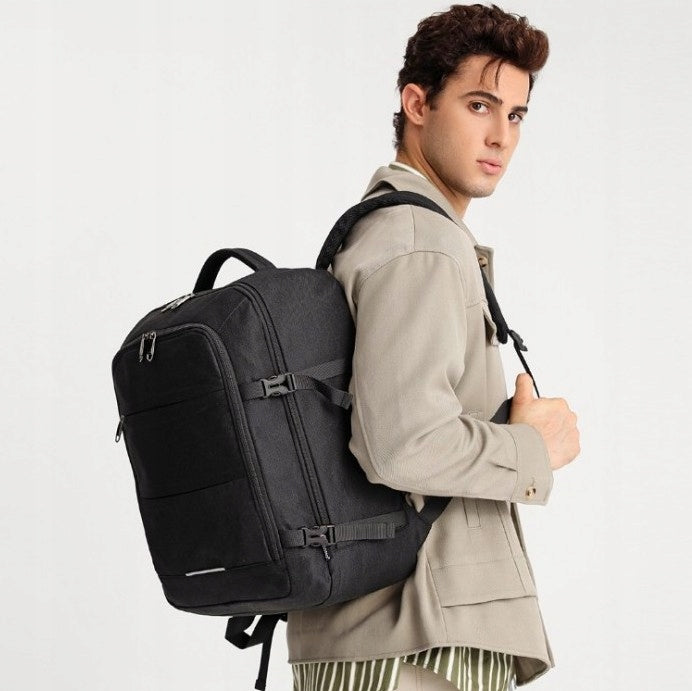 Ryanair Wizzair Airplane Backpack Men's Handheld Black Expander 2.0