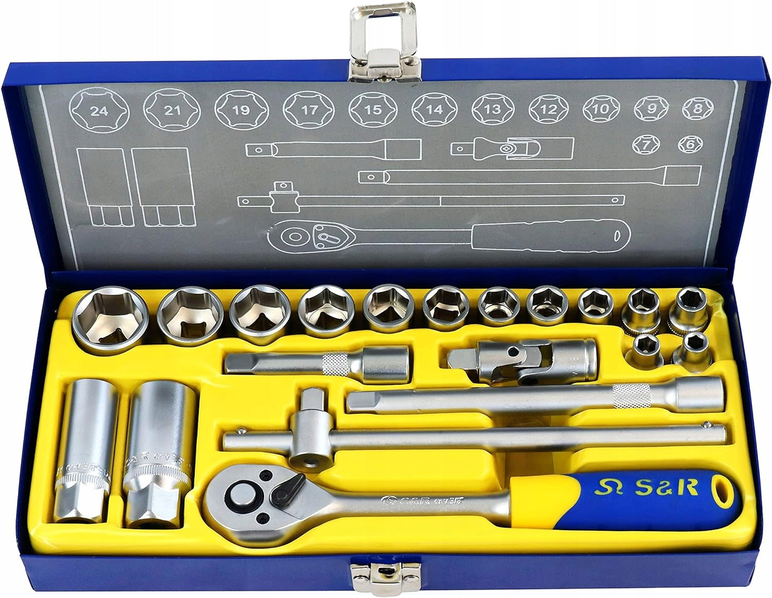 S&R Socket socket set for socket wrenches S&R 3/8" 20 elements