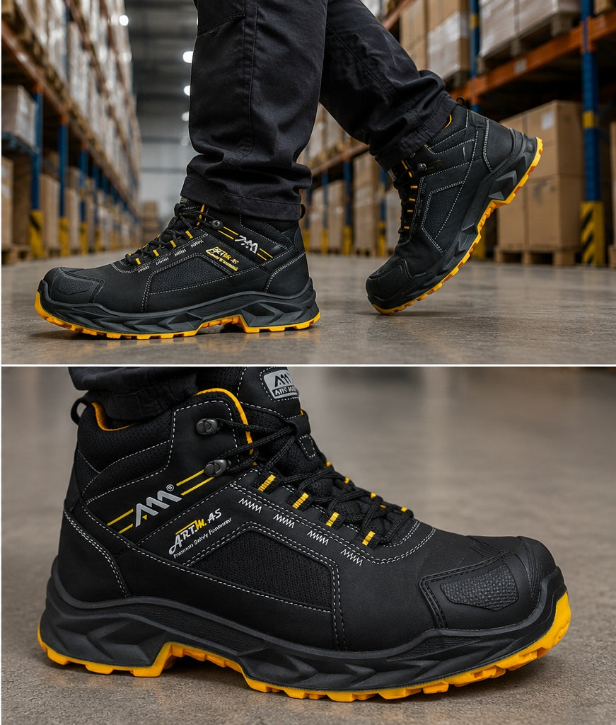 S3 Leather Work Shoes Waterproof with Toe Anti-Puncture Metal Free Manufacturer code Buty męskie trzewiki robocze z podnoskiem S7S