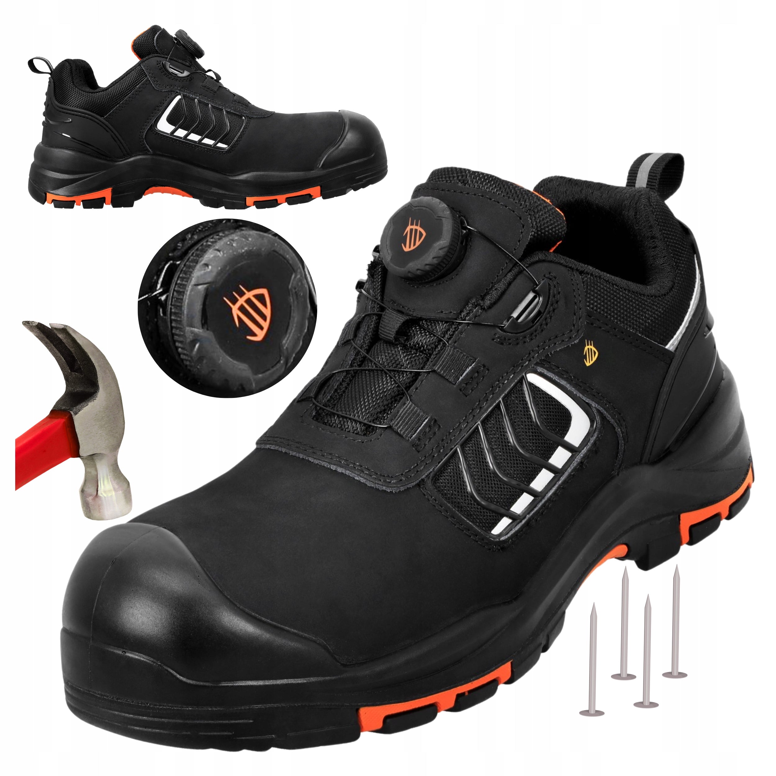 S3 Men's Waterproof Work Shoes with Toe Resistant Hot Substrate BOA