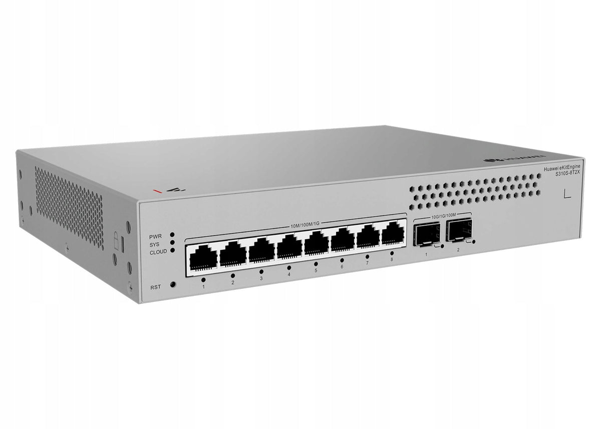 S310S-8T2X 8x1GE RJ45 2x10GE SFP+ PSU AC Huawei eKitEngine S310S Switch