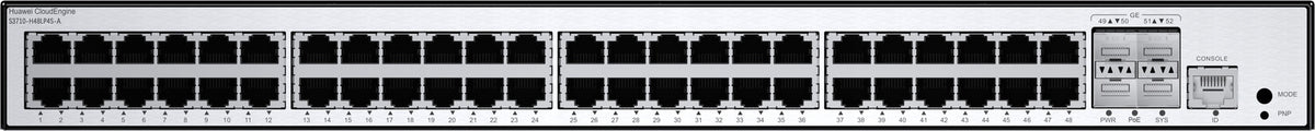 S3710-H48LP4S-A 48x1GE RJ45 (PoE+) 4x1G SFP AC Huawei CloudEngine S3710-H
