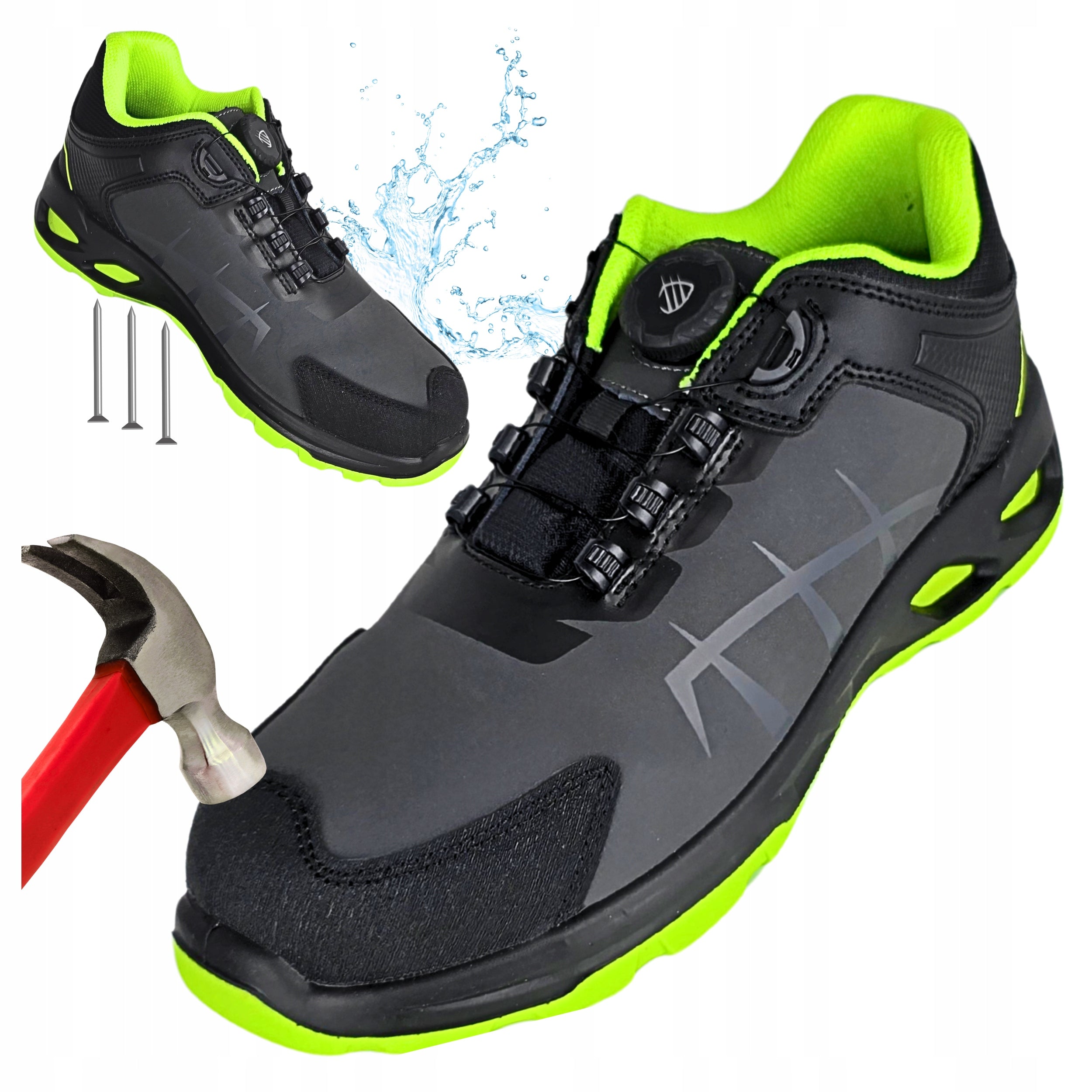 S3S Men's Work Shoes Waterproof Shoes with Toe Anti-Puncture BOA