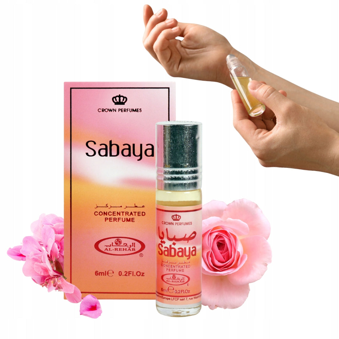 SABAYA ARABIC PERFUME IN OIL WOMEN'S FLORAL SWEET 6 ml AL REHAB Packaging status original