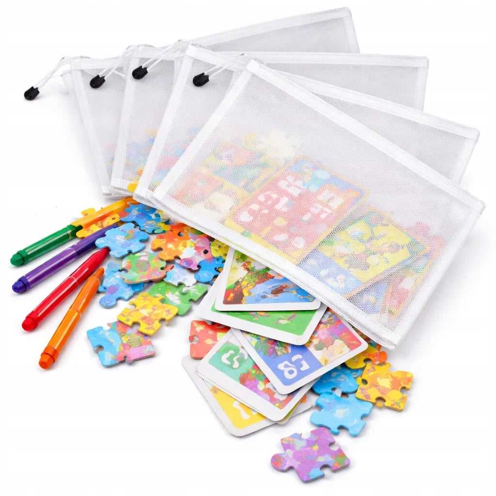 SACHET ORGANIZER ZIPPER CONTAINERS PUZZLE DOCUMENTS A4 LARGE SET OF 4 Manufacturer code ID 611